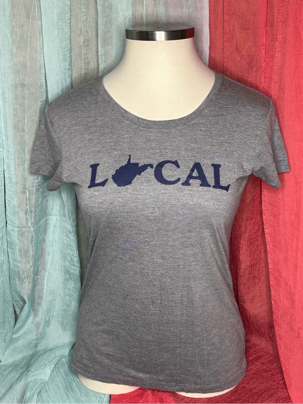 Top of the World Gray Tee with Navy LOCAL Graphic